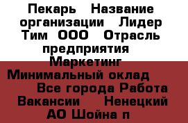 Пекарь › Название организации ­ Лидер Тим, ООО › Отрасль предприятия ­ Маркетинг › Минимальный оклад ­ 27 600 - Все города Работа » Вакансии   . Ненецкий АО,Шойна п.